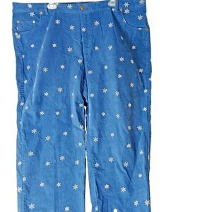 Women Within Blue Pants with Snow Flakes on Them, Size 24W 98% Cotton